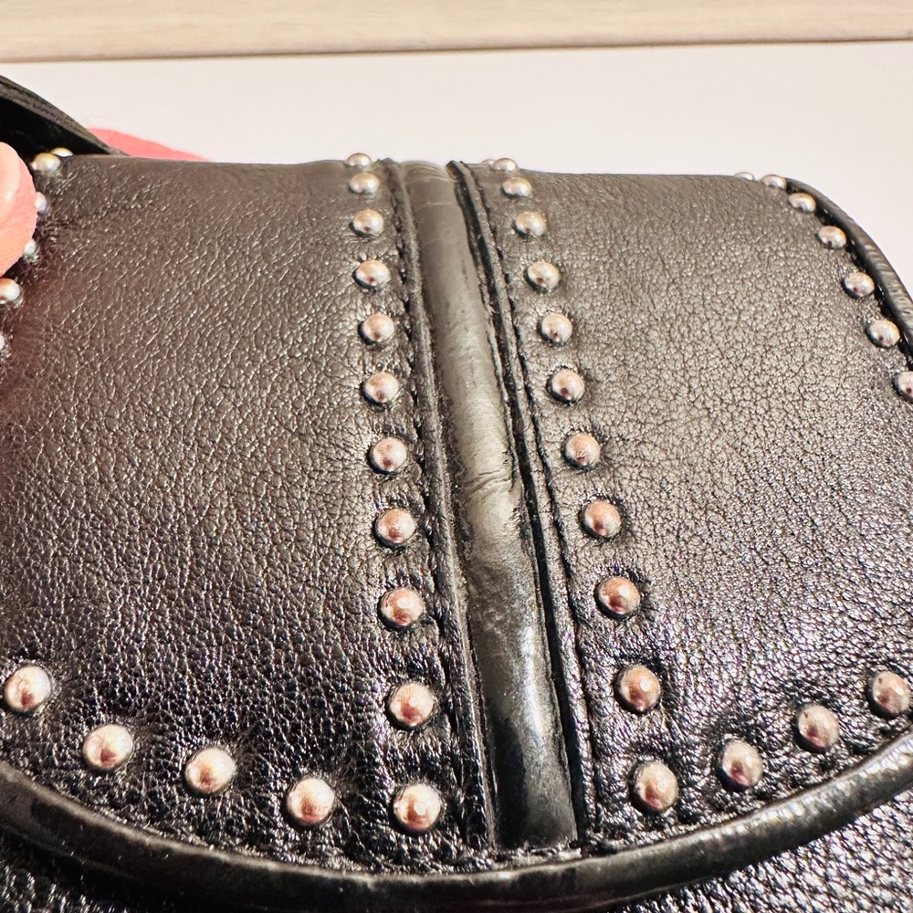 Brighton Black Studded Leather Women's Trifold Wallet - Picture 2 of 12
